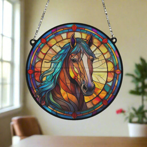 Horse Stained Glass Effect Suncatcher